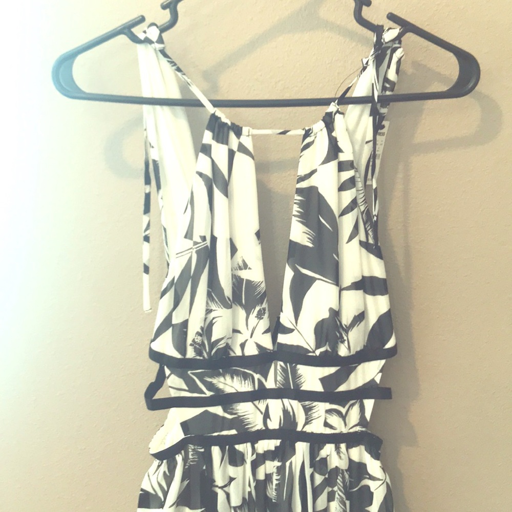 White & Black Cutout Maxi Dress NWT